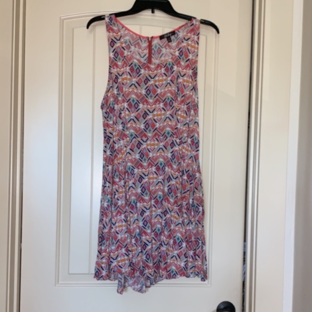 Geo Print Scoop Neck Dress
